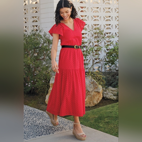 NWOT Evereve Daisy Eyelet Dress Size XL - Picture 3 of 12